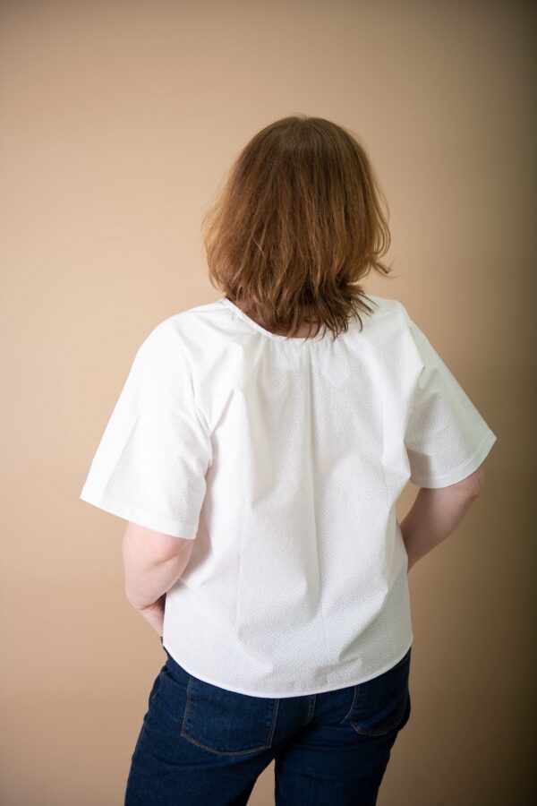 T-shirt femme vue de dos coton motif grain de riz